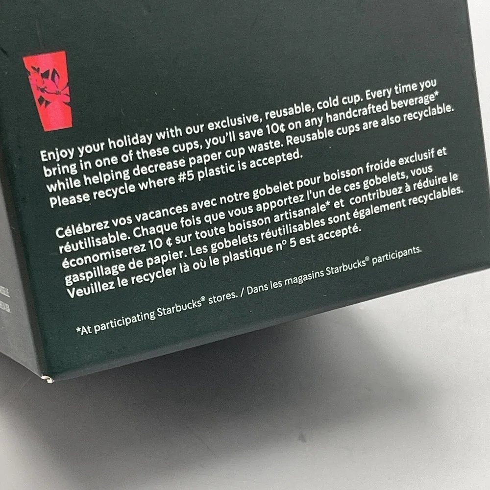 Starbucks Cold Cup 24oz Set Reusable 5 Pack with Straws Lids 2021 Holiday